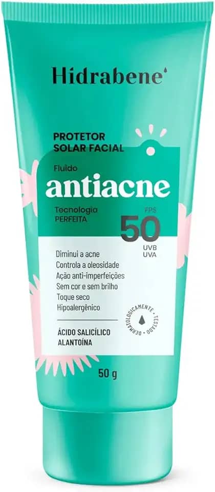 Hidrabene Protetor Solar Antiacne FPS 50 50g