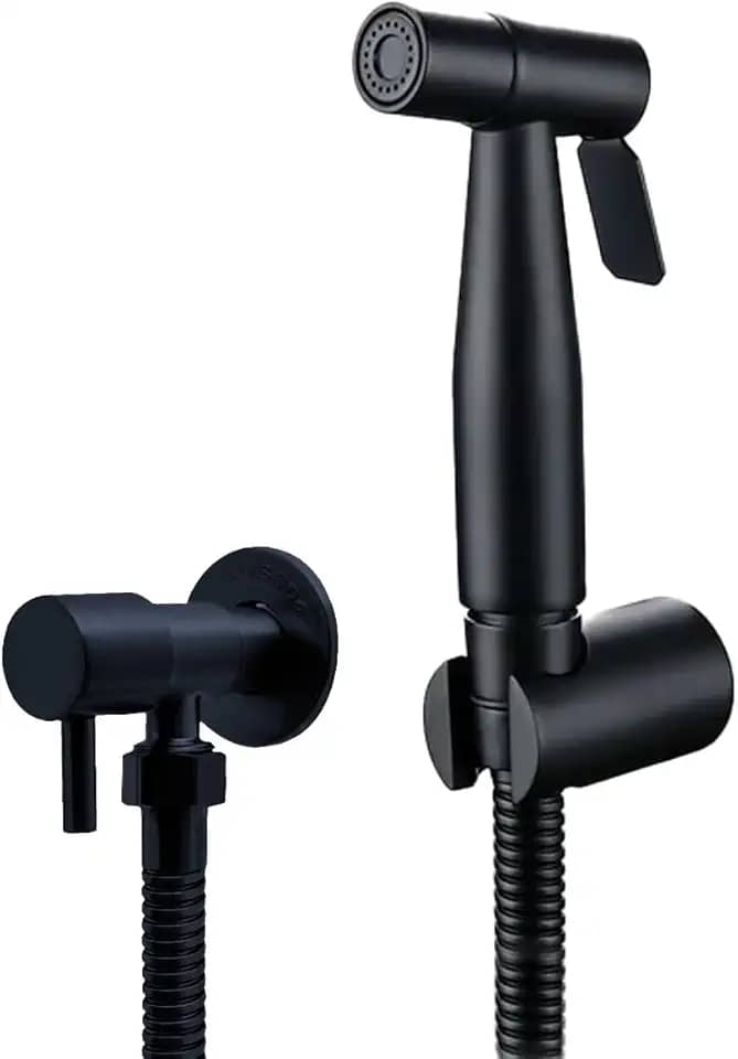 Ducha Higiênica 1/4 Volta Luxo Gatilho Aço Inoxidável 304 Diversas Cores - Brinovar (Preto)