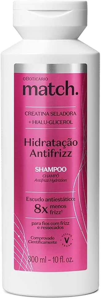 O Boticário Shampoo Match Hidratação Antifrizz 300ml