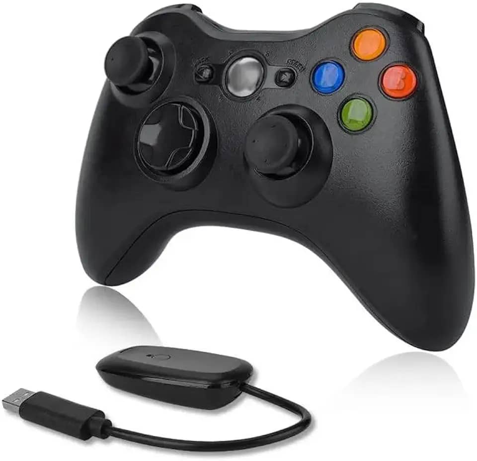 Joystick Sem Fio Compatível Xbox 360 Dupla Vibração 2.4G