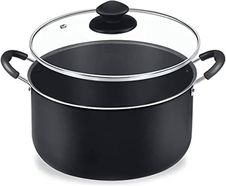 Caçarola Nº30 Preta Antiaderente Tampa de Vidro Dona Chefa