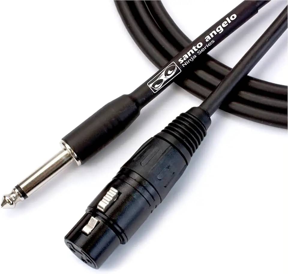 CABO DE MICROFONE NINJA HG 0,20 MM CONECTOR P10/XLR FEMEA 20FT 6,10 METROS PRETO - SANTO ANGELO
