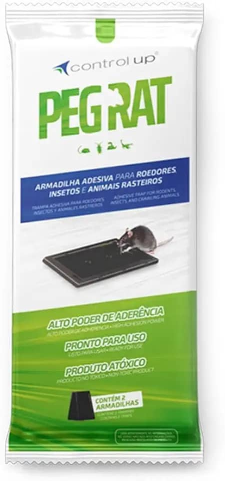 1 Par Armadilha Adesiva Pega Rato Control Up Cola Atoxica Ratazanas