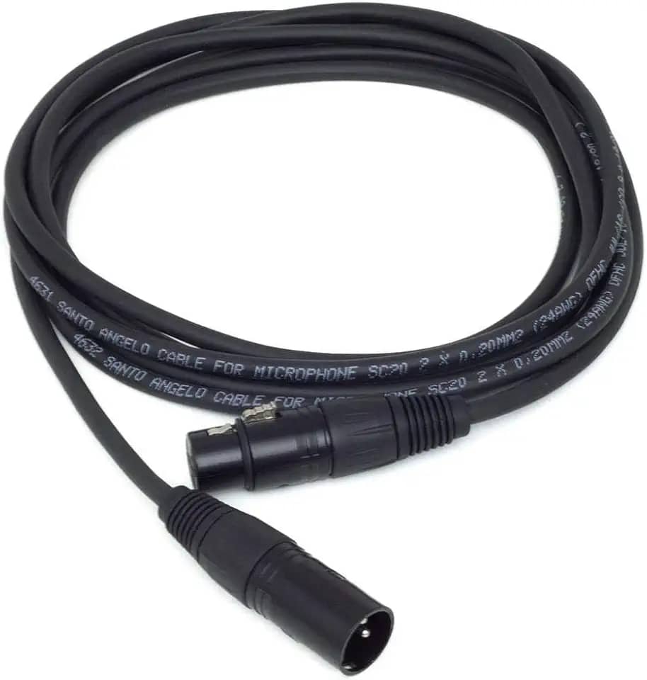 CABO PARA MICROFONE NINJA LW 0,20 MM CONECTOR XLR MACHO/XLR FEMEA 15FT 4,57 METROS PRETO - SANTO ANGELO