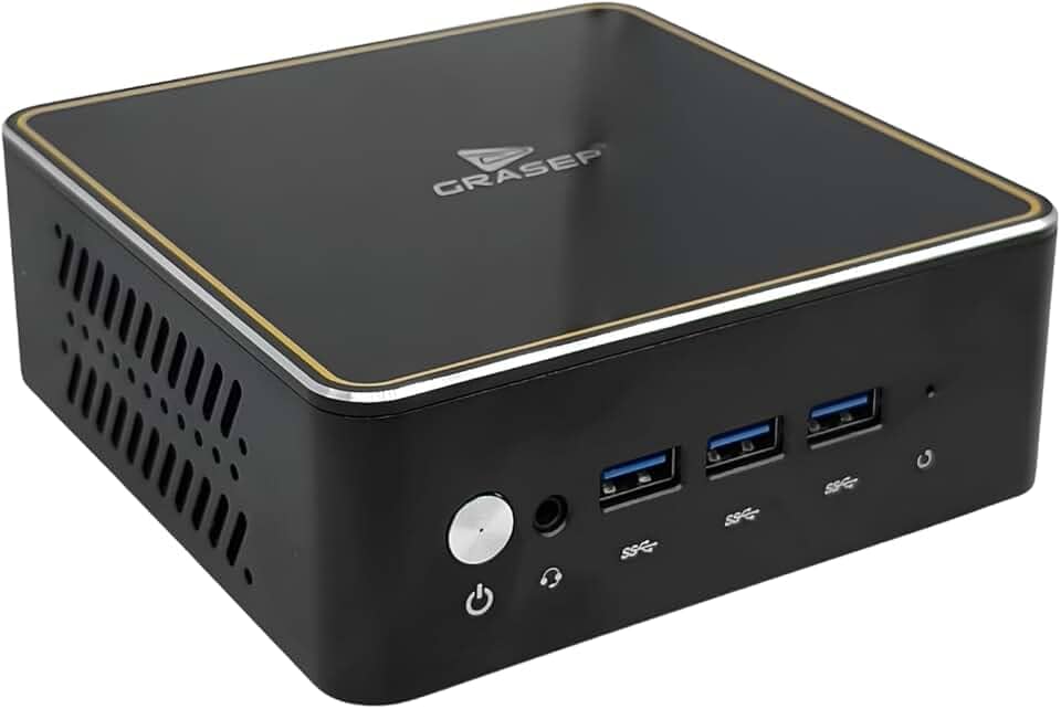 Mini Desktop Portátil Home/Office Intel Core i5-6200U (Até 2.8GHz) 256GB SSD, 8GB RAM, Wi-Fi e Bluetooth 4.2 com Saídas HD.MI/DisplayPort, Windows 11 Pro - Preto