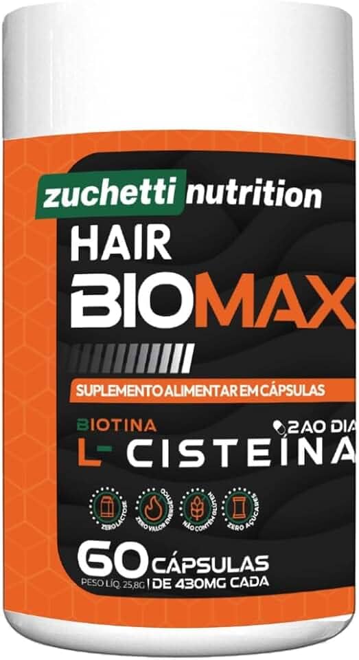 Biotina 45 Mcg 60 Capsulas 150% Idr Zuchetti nutrition Cisteína Cabelo Pele Unha