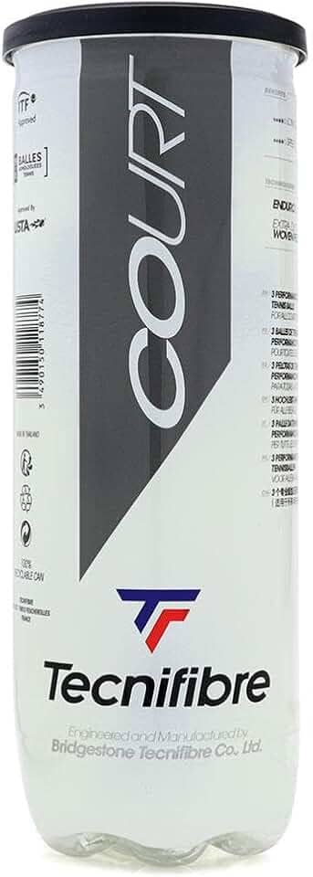 Tecnifibre Bola De Tênis Para Quadra, Pacote Com 3 Bolas Amarelas