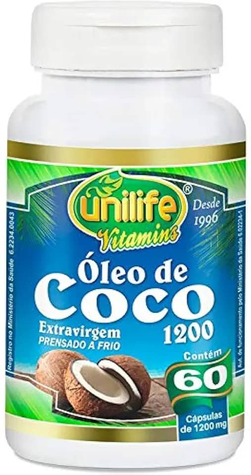 Óleo de Coco Extra Virgem 60 cápsulas Unilife