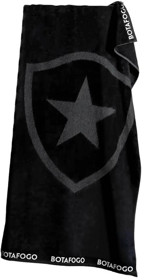 Toalha de Banho Botafogo Brasão Escudo Oficial Buettner Jacquard cor Preto