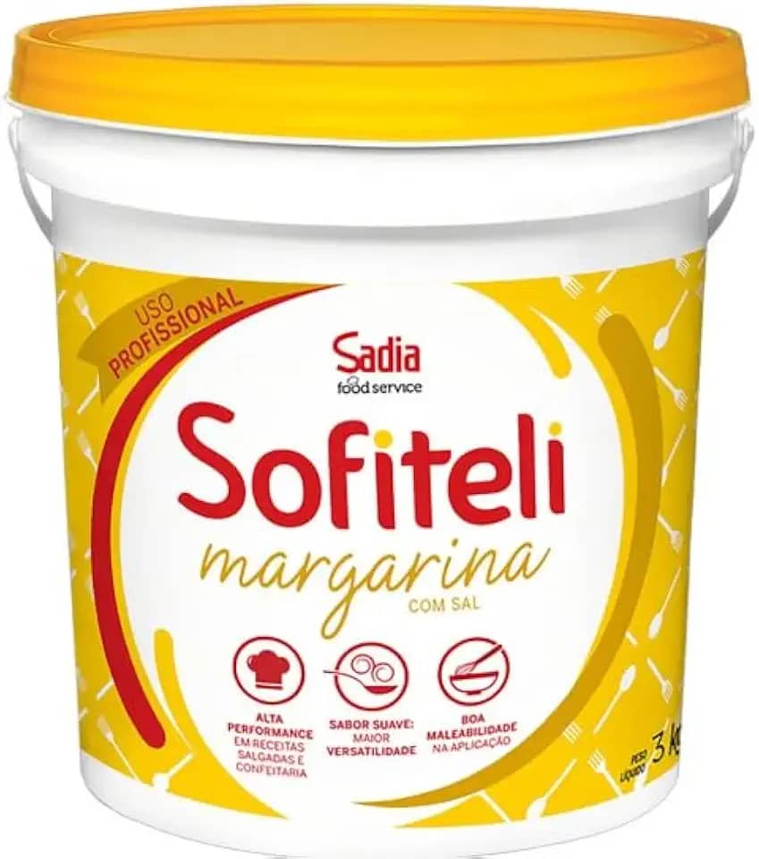 Balde Margarina Sofiteli Sadia 3kg Sabor Cremosidade 75% Gordura