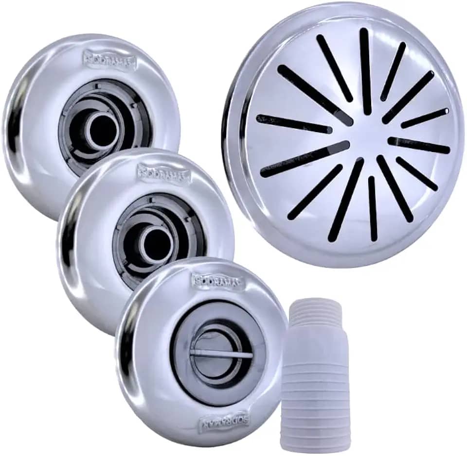 Kit Dispositivo Inox Piscina de Alvenaria + Ralo de fundo