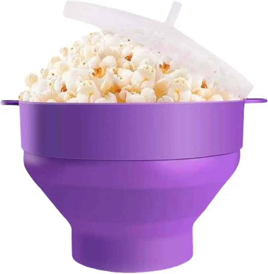 Pipoqueira Silicone Microondas Balde Pipoca Fácil Sem Óleo G (ROXA)