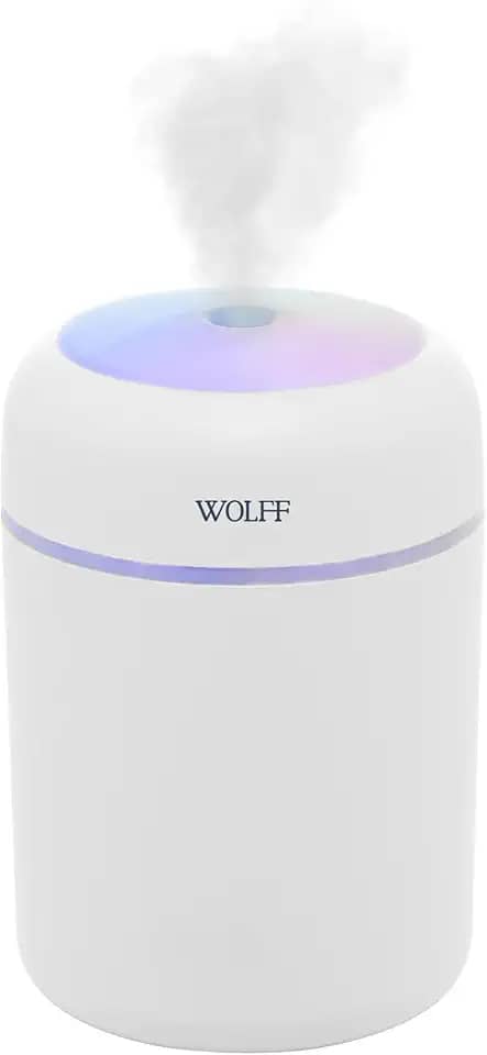 WOLFF - Umidificador de Ar Portátil de Plástico com Entrada USB e Luz Led Noturna 300ml