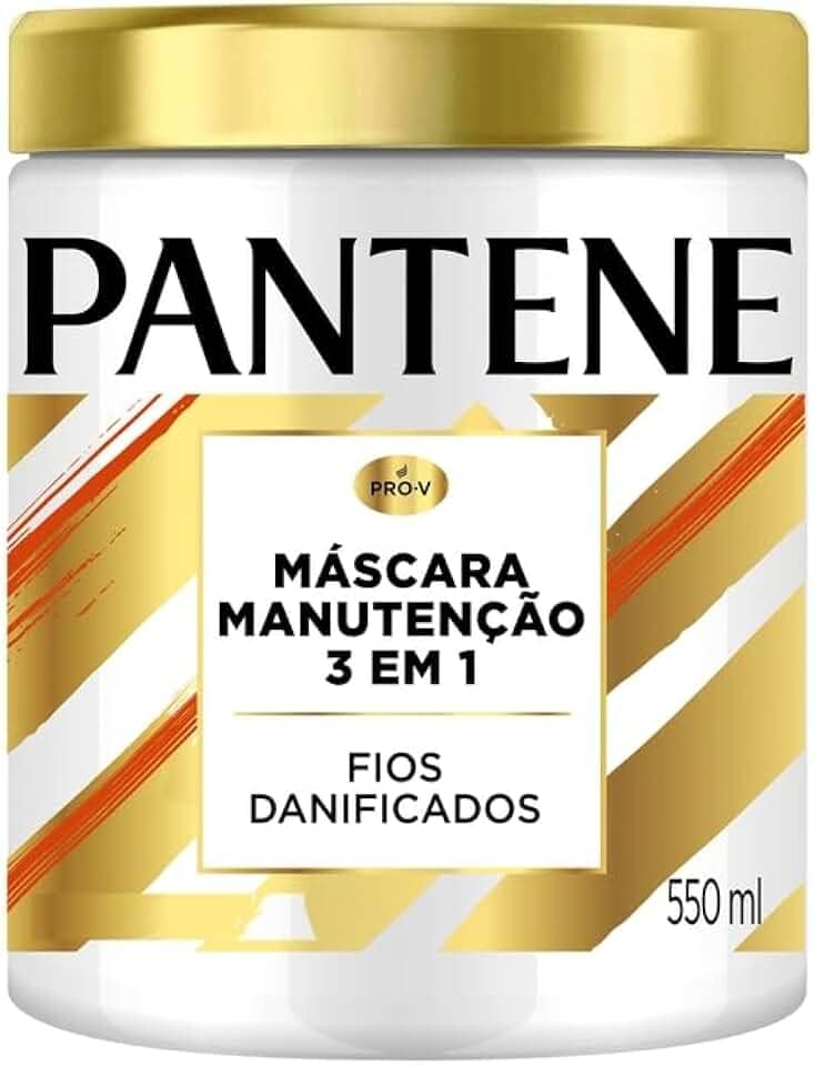 Pantene Máscara Capilar 3 em 1 - Manutenção Pró-Vitaminas Finalizador Selante Pontas Duplas e Secas, Tratamento de Revitaliização Intensa, Livre de Corantes, Sal e Sulfatos, 550ml