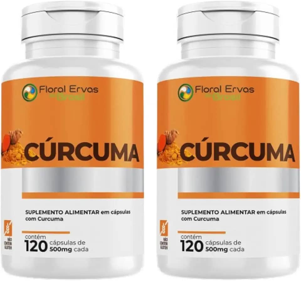 Cúrcuma 500 mg 2x 120 Cápsula Açafrão Tumérico Açafrão Índia