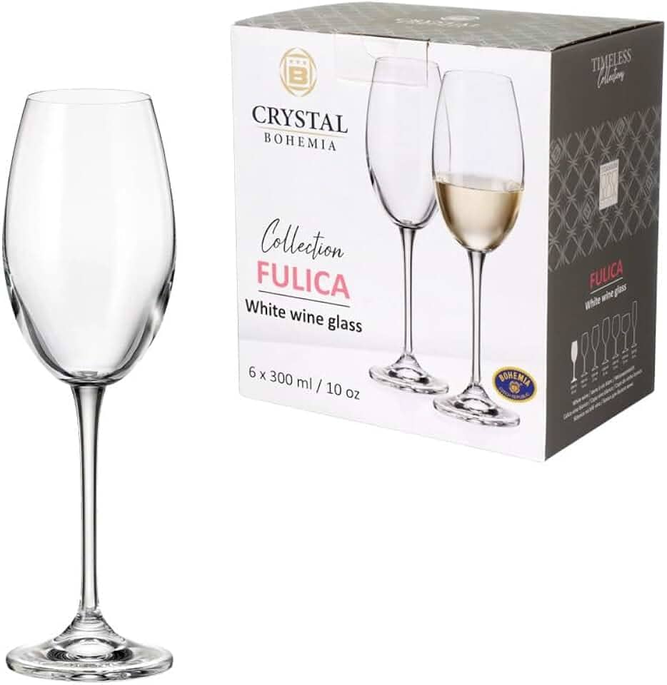 Bohemia -Taça para vinho branco de Cristal Fulica 300ml 6 peças