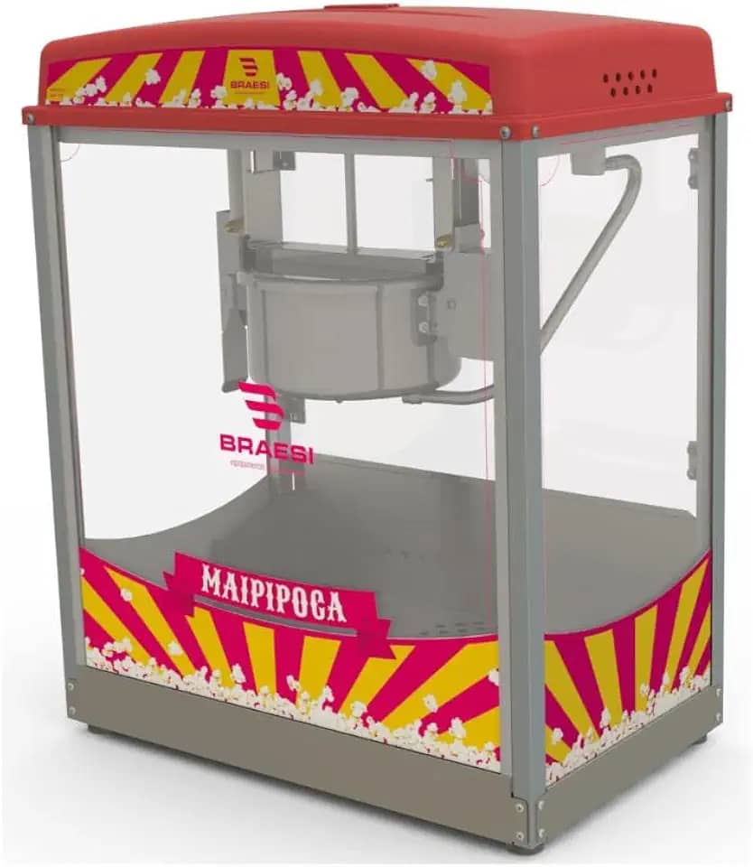 Braesi, B5802, Pipoqueira Eletrica Máquina de Fazer Pipoca Doce Industrial 127 Volts, cor Inox, Aço
