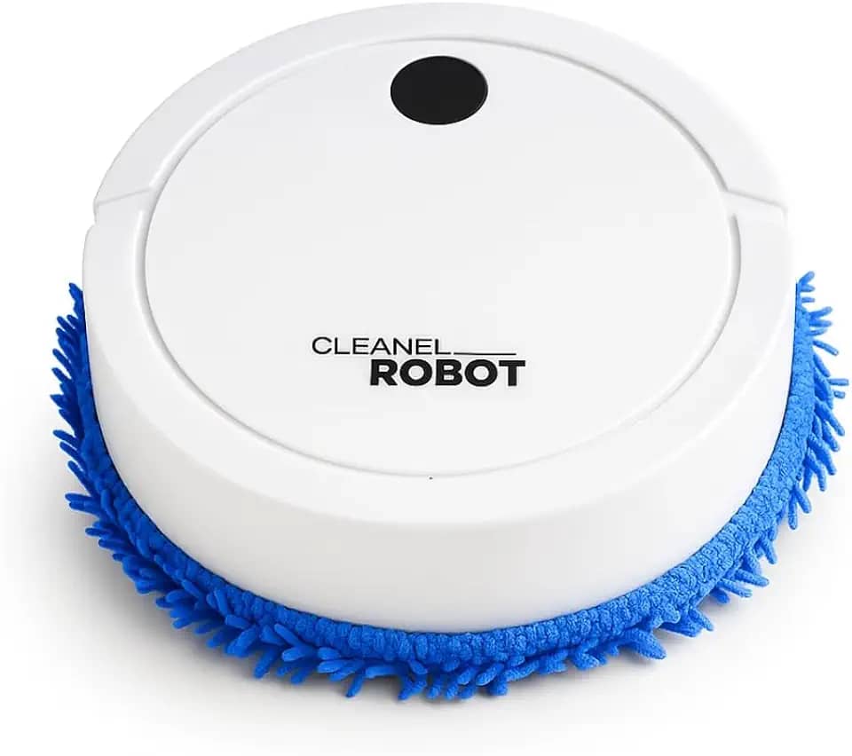 Robô de Limpeza Úmida e Seca Inteligente Doméstico Passa Pano e Varre Para Casa e Apartamento Mop Automático Branco e Preto - VOLT3M