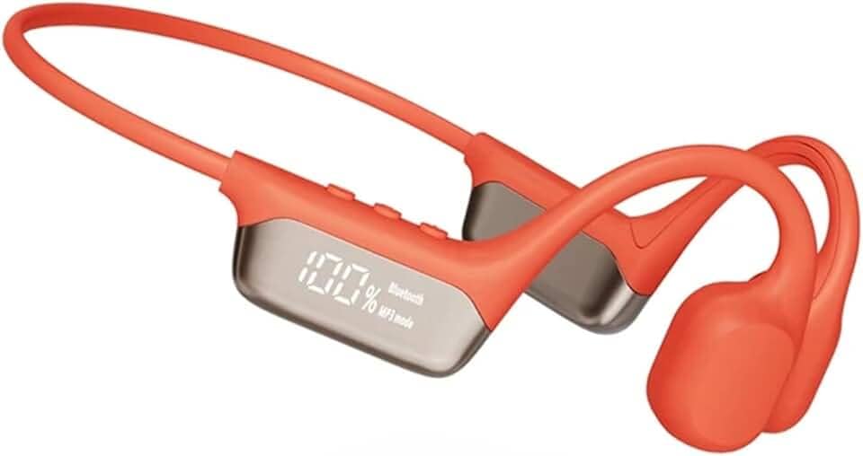 Fone de ouvido IPX8 à prova d'água de condução óssea sem fio Bluetooth 5,4 + 32 GB de RAM MP3 Player HiFi Music Sport Swimming Headset com microfone