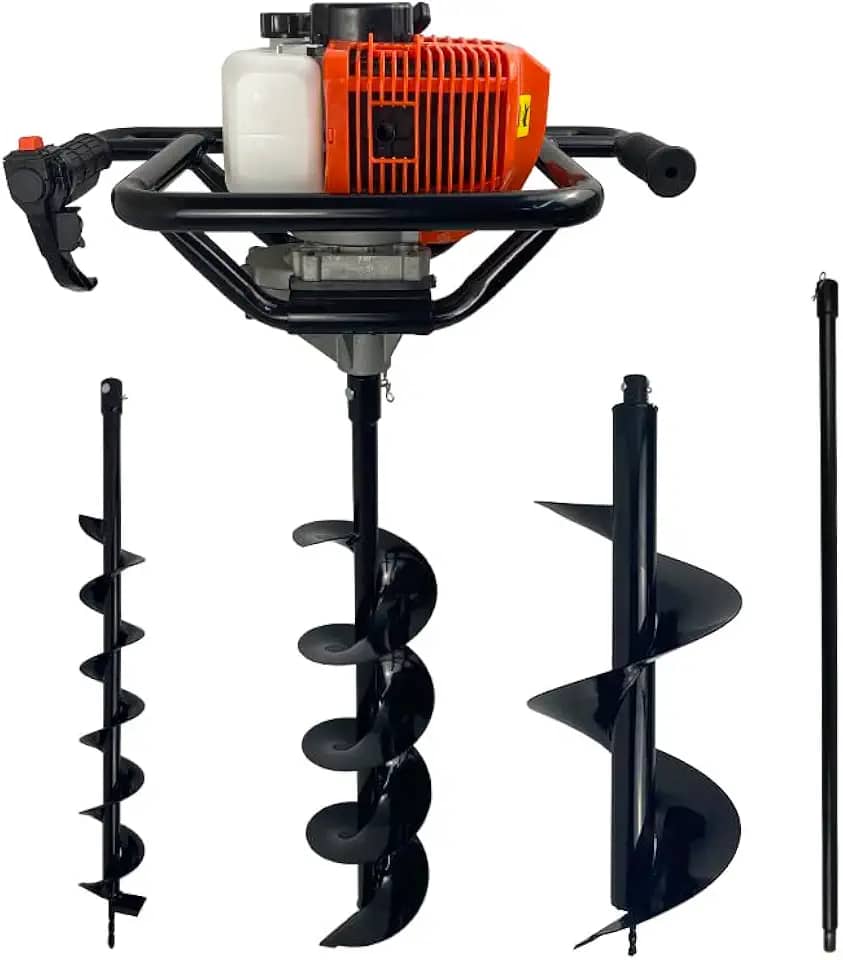 Perfurador De Solo Gasolina 52cc 2,5HP Com 3 Brocas + Extensão 1m Carbon Fak