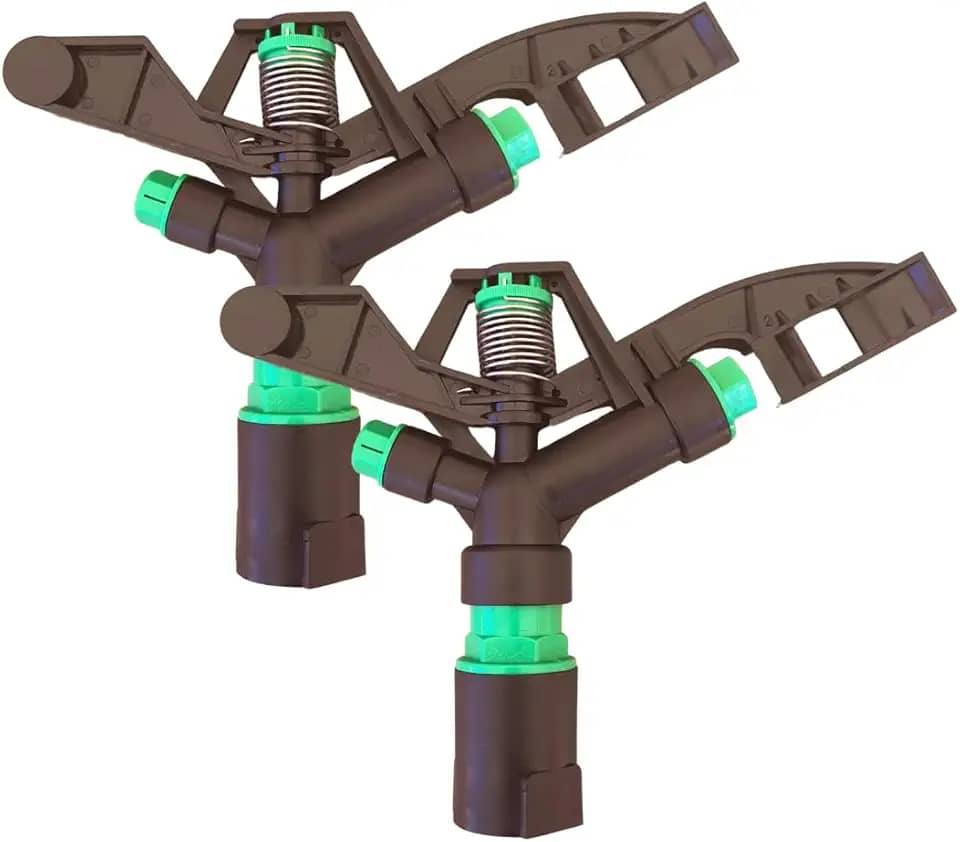 Kit 2 Aspersor De Impacto 1" POL irrigador canhão alcance até 30 metros de Pasto Horta Jardim