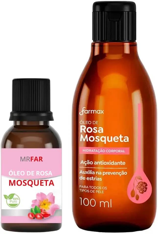 Óleo de rosa mosqueta puro 30ml e corporal 100ml