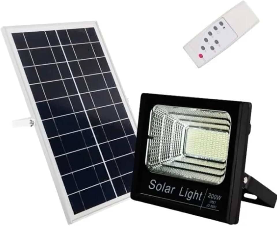Refletor Solar Fotocélula LED 100W 6500K IP66 Placa Avulsa + Controle