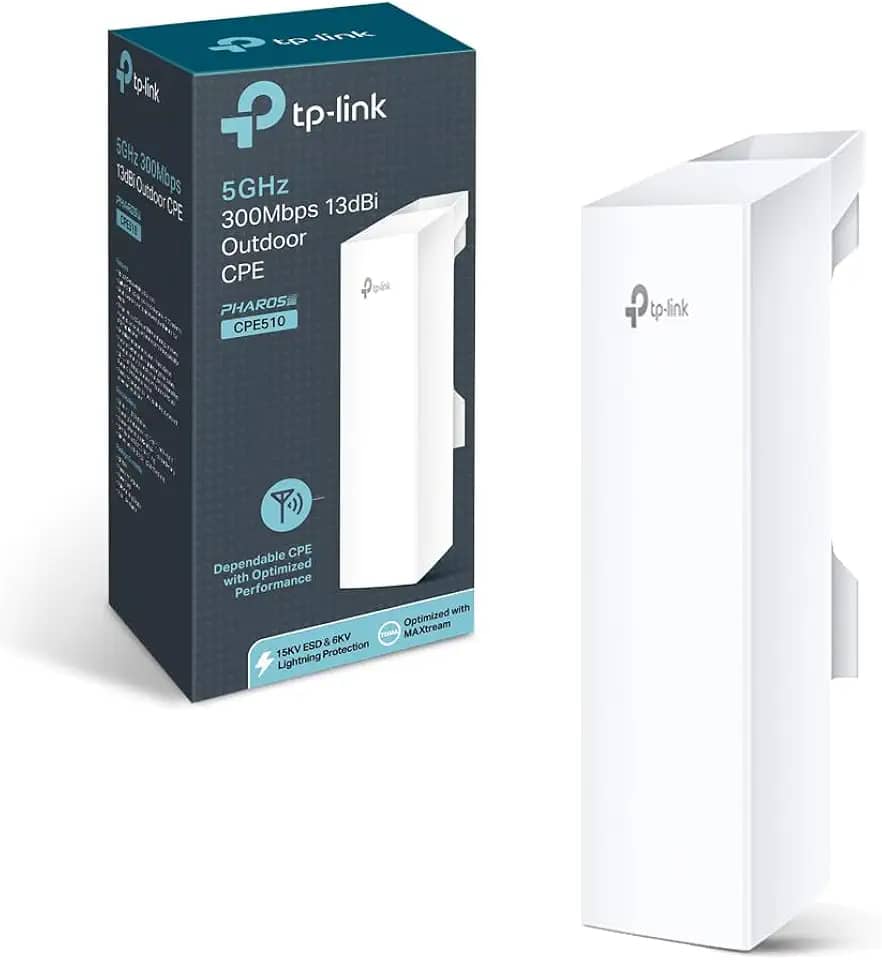 CPE TP-Link CPE510 Wi-Fi Externo de Alta Potência de Transmissão 500mW- 5GHz - PoE - Impermeável - Antena 13dBi