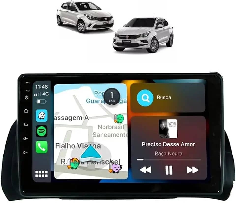 Kit Multimidia Argo Cronos 9 Pol Carplay AndroidAuto USB BT FM - Roadstar 908BR