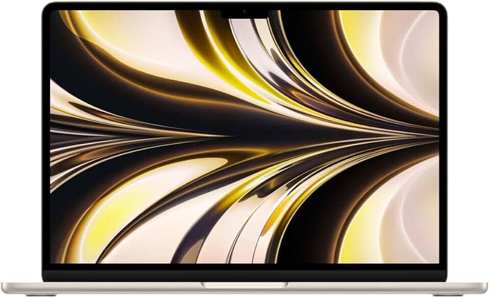 Notebook MacBook (2022) Apple com chip M2: tela Liquid Retina de 13.6 polegadas, 16GB de RAM, 256 GB de SSD. Luz das estrelas.