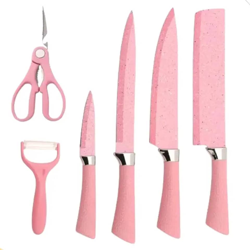 Conjunto De Facas 6 Peças Ralador E Tesoura Cozinha Premium Mundo Compras