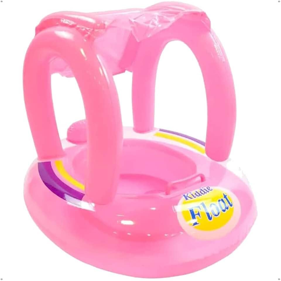 Boia Bebê Inflável com Cobertura Protetora, Flutuador Infantil com Toldo, Segurança e Conforto para Piscina, Praia e Lago – A partir de 6 Meses