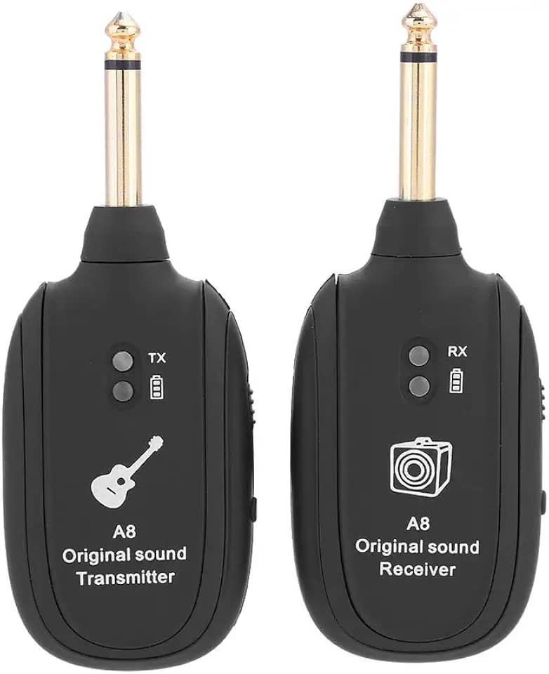 Transmissor de guitarra, transmissor sem fio e receptor de guitarra digital com cabo de carregamento USB para teclado de violão de guitarra elétrica