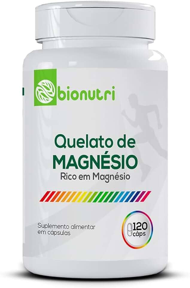Magnésio Quelato 100% Puro - Rico em Magnésio 120 cápsulas Bionutri