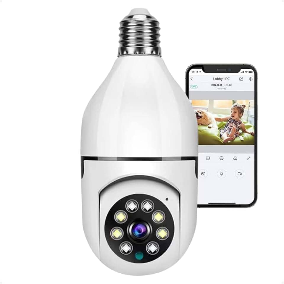 Câmera Segurança Lâmpada Ip Wifi 360° Full HD Yoosee Inteligente Prova D'água Giratória Visão Noturna Infravermelho Detecção de Movimentos 1080P HD Bivolt Premium