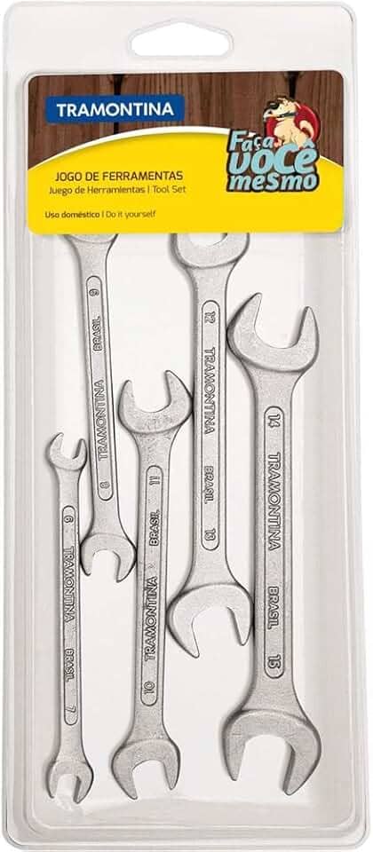 Tramontina 43408147, Jogo Chaves Fixas 5 Peças, Corpo em Aço Especial, Acabamento , Bocas Calibradas