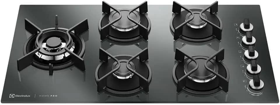 Electrolux Cooktop 5 Bocas a Gás Electrolux Espelhado Home Pro ChamaPrecisa e Multi Chama (KE5HP) Bivolt