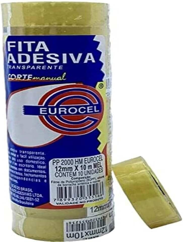Fita Adesiva Pp 2000 12Mmx10M Transparente Pacote Com 10-24900