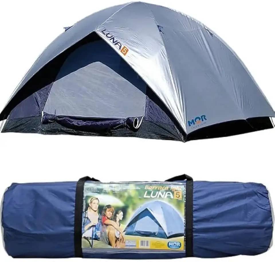 Barraca Luna para 5 Pessoas – Resistente à Chuva, Ventilação Dupla, Ideal para Camping e Praia