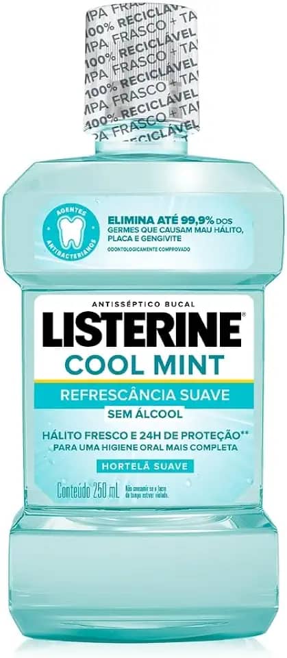 Listerine Cool Mint Enxaguante Bucal Sem Álcool, 250ml