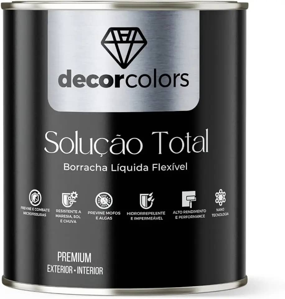 DECOR COLORS Tinta Borracha Líquida Solução Total 4,3kg (Branca)