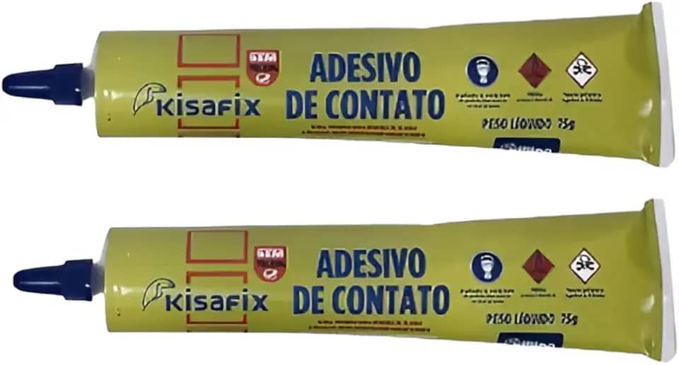Kit 2 Adesivos Contato Sapateiro Couro Espuma Carpete Pisos Bisnaga 75gr