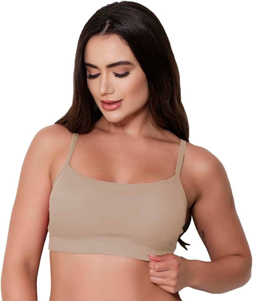 Sutiã Algodão Canelado Com Bojo Soft Top Soutien Confortável Para O Dia A Dia