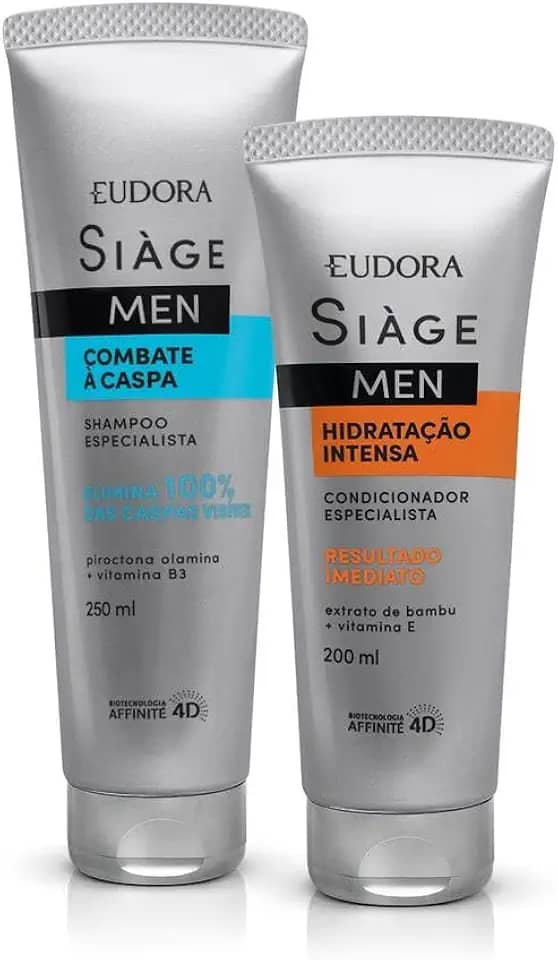 Eudora Kit Siàge Men: Shampoo Combate à Caspa 250ml + Condicionador Hidratação Intensa 200ml