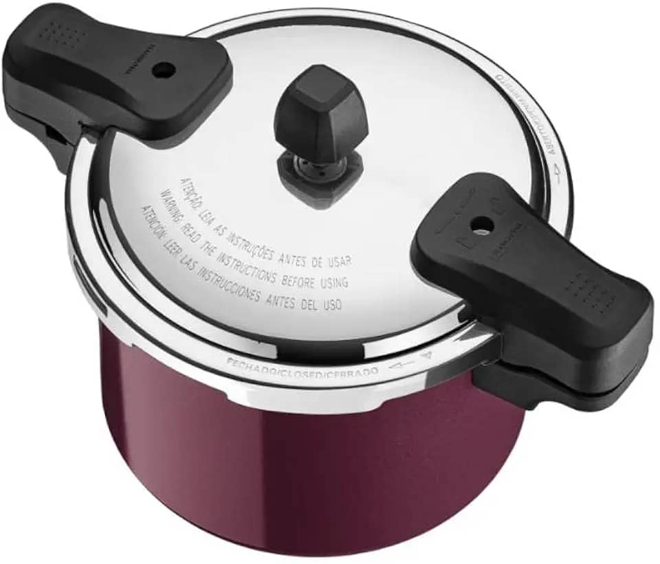 Panela de Pressão Tramontina Torino em Alumínio com Revestimento Interno e Externo Cerâmico Vermelho Framboesa 20 cm 4,5 L