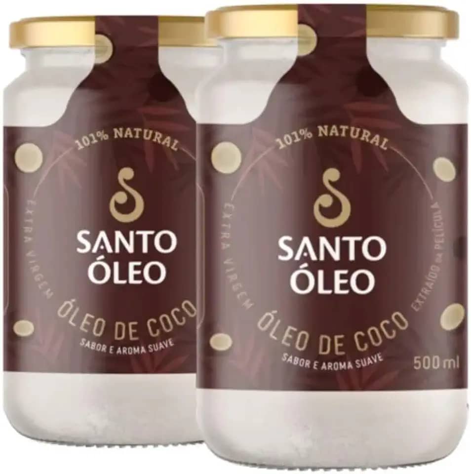KIT 2 OLEO DE COCO EXTRA VIRGEM PELICULA 500ML SANTO ÓLEO