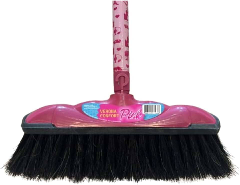 1 VASSOURA VERONA COMFORT PINK (PELO ANIMAL) COM CABO