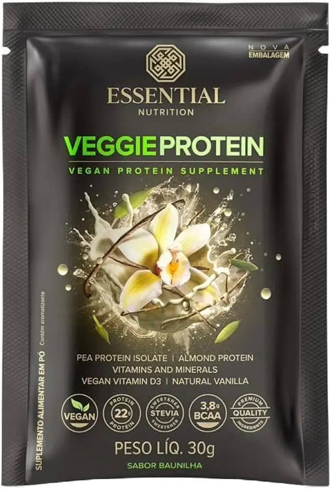 Veggie Protein Vanilla Sachê Essential Nutrition 30g