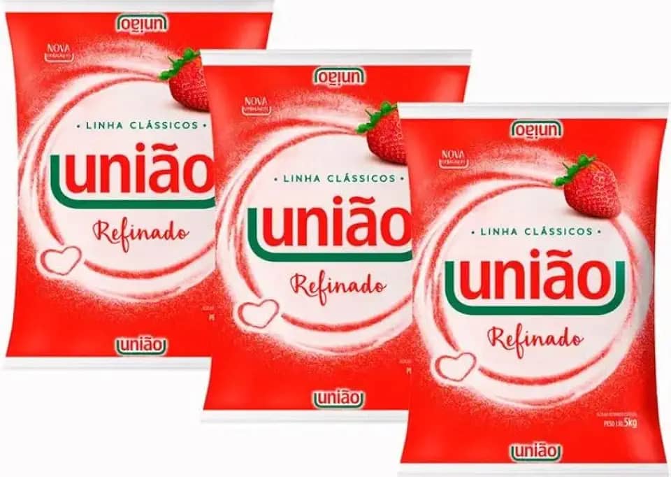 AÇÚCAR REFINADO UNIÃO 1KG - KIT COM 3 UNIDADES