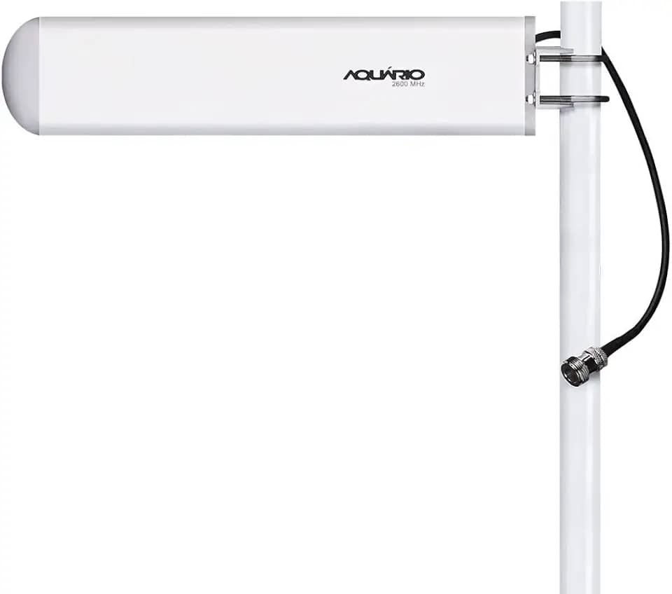 Antena Celular 2600 MHz 14 dBi, Aquario, CF-2614, Branco, Pequeno